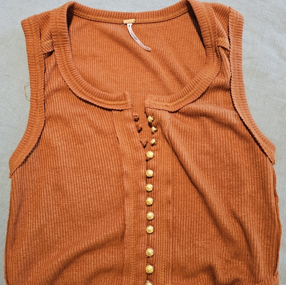 Free people cropped ribbed tank top new sz M - Picture 7 of 11